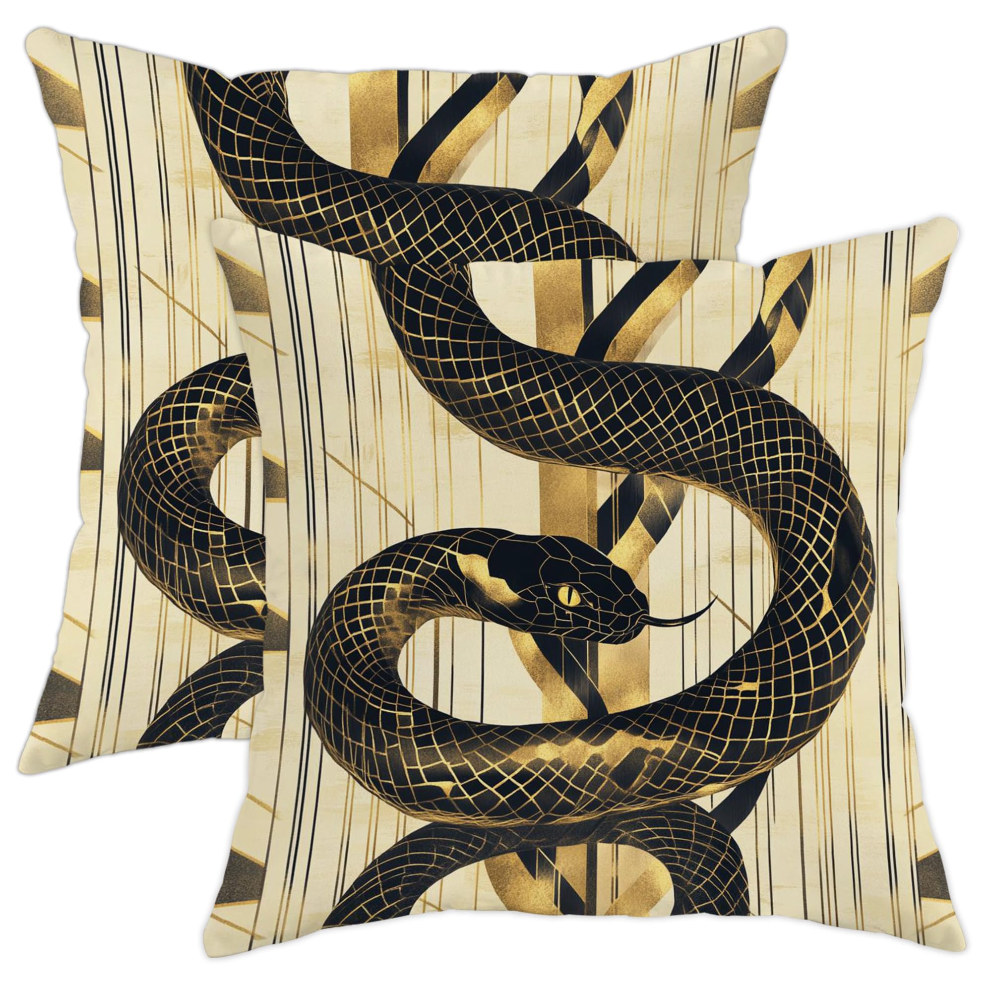 Housse de coussin 66x66 cm motif serpent : sublimez votre décoration d'automne