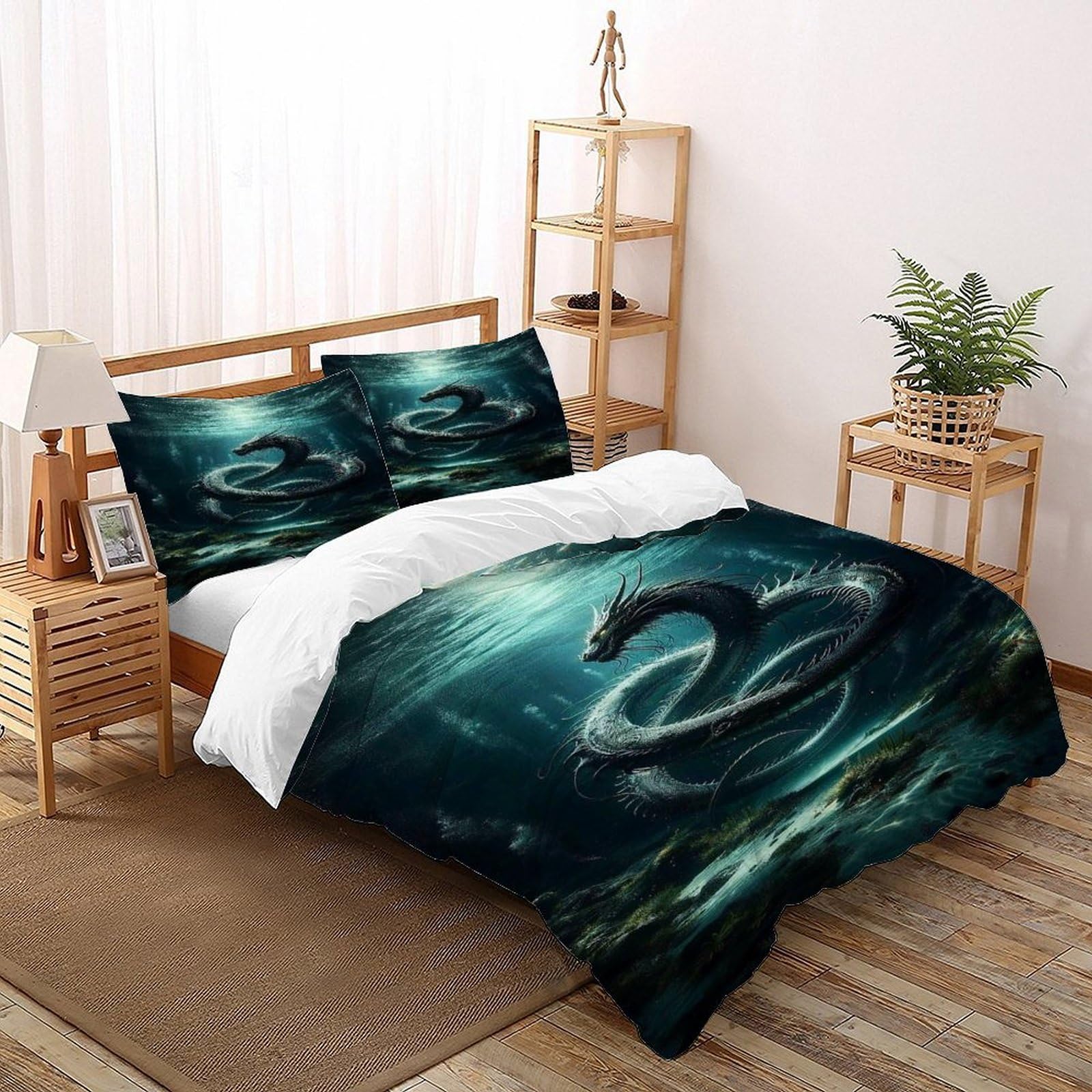 Housses de couettes respirantes microfibre douce dragon 3D 200x200