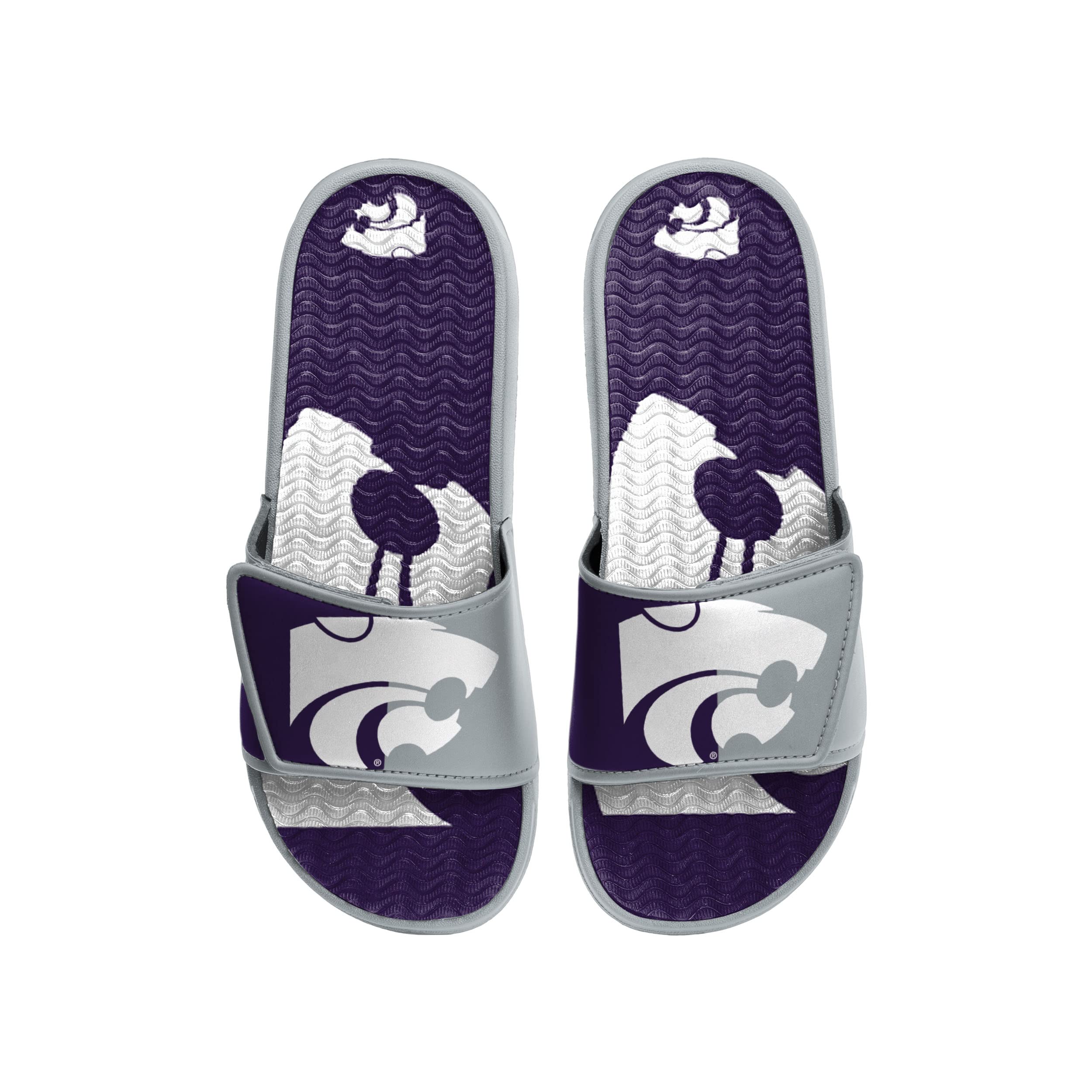 FOCO Kansas State Wildcats NCAA Mens Colorblock Big Logo Gel Slides - M