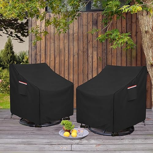 Miniatura 6 de Okcool Paquete de 2 fundas para sillas giratorias para exteriores, fundas para sillas de patio y muebles de exterior, impermeables, (27.5 pulgadas