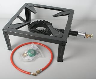 Gaskocher Hockerkocher 4 Bein 7,5 kW mit 80 cm Schlauch und 50 mBar Regler bis zu 100 kg belastbar Campingkocher Kocher Camping Outdoor