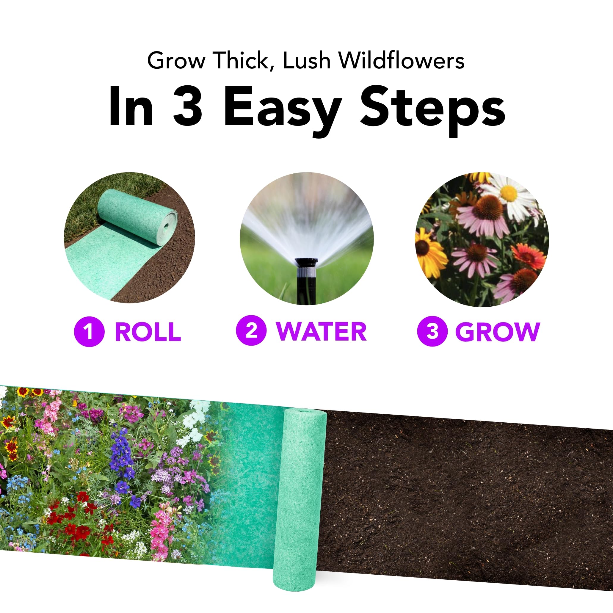 Amazon.com : Growtrax Easy-Grow Wildflower Seed Mat - 40 sqft Annual &  Perennial Mix - Eco-Friendly Bio Fabric, Ideal for Spring Planting, Flower  Display, Pots, Beds & Walkways - Attracts Butterflies &