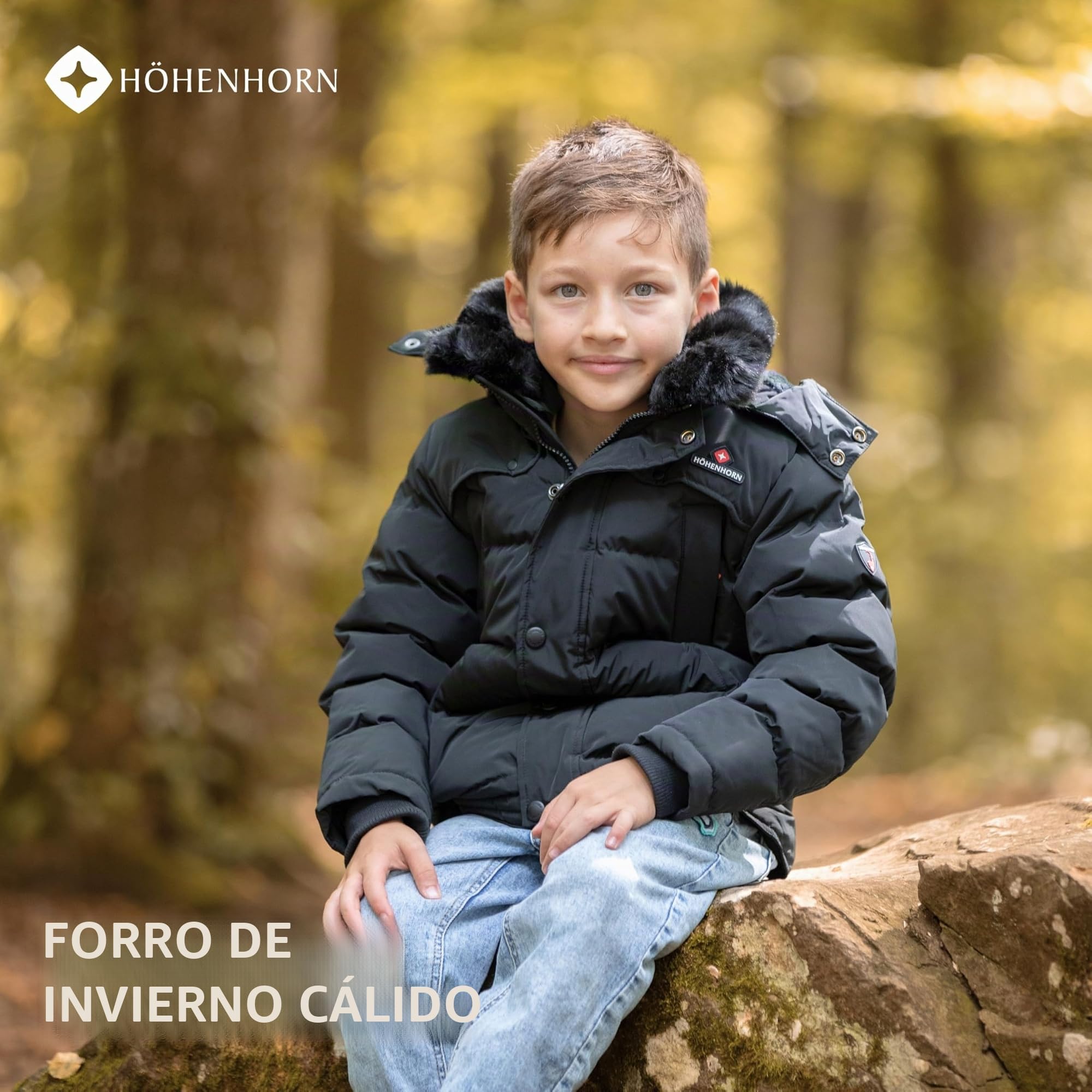 Höhenhorn Bergoo Chaqueta de invierno para niños, chaqueta acolchada para niño, forrada