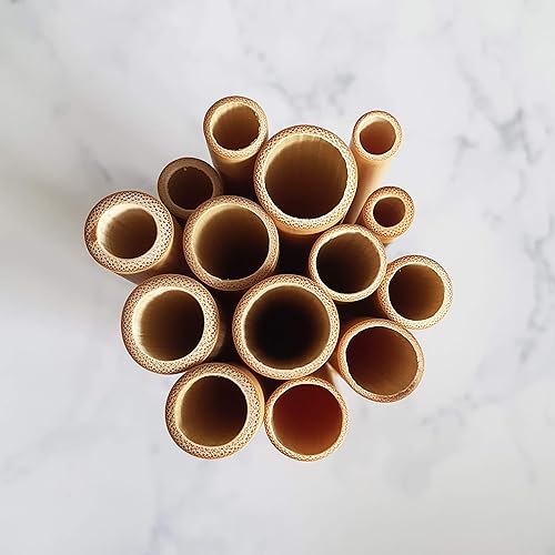 Miniatura 3 de Rainforest Bowls Juego de 4 popotes reutilizables de bambú Boba de 8 pulgadas, perfectas para batidos, tés de leche, jugos, batidos, 100% naturales,