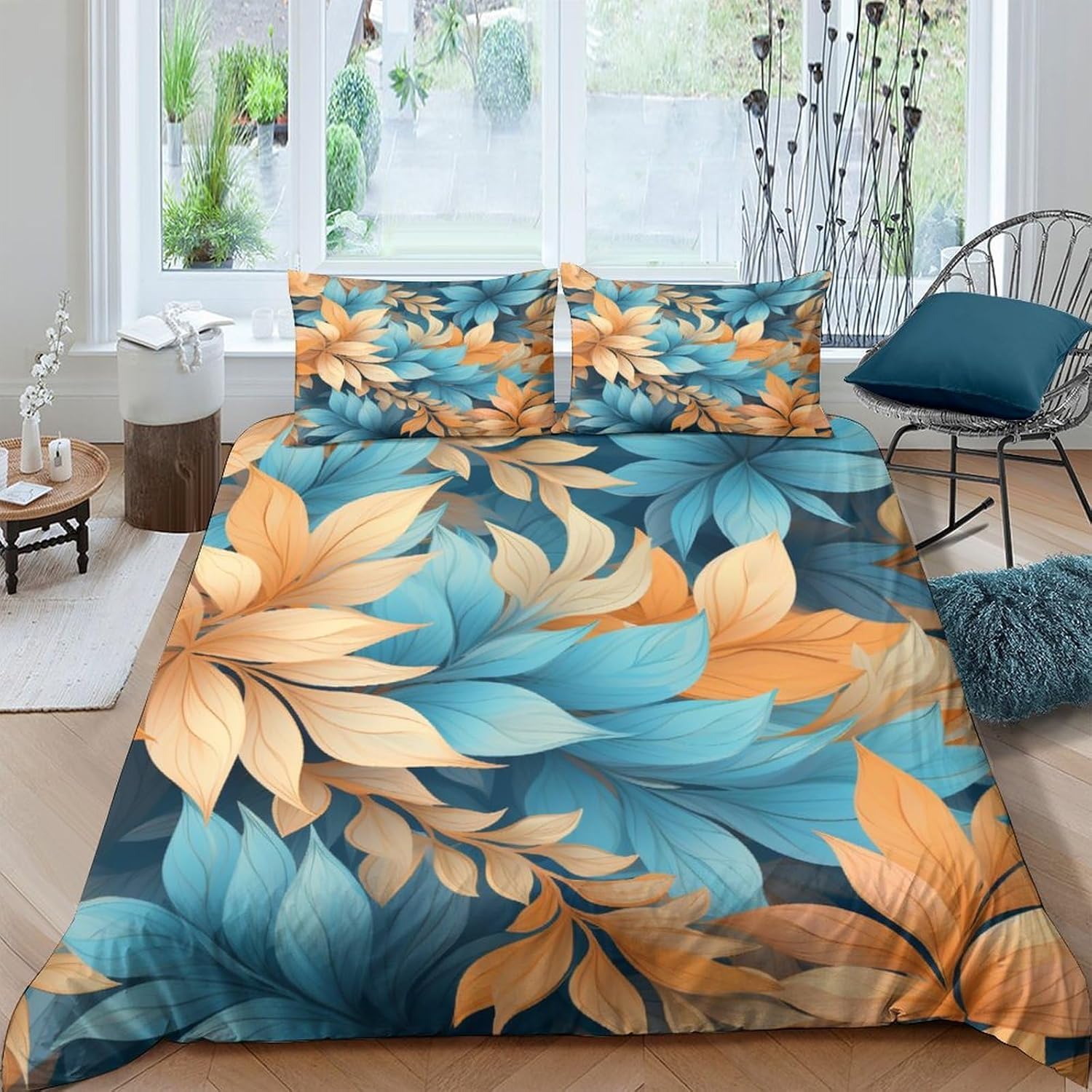 Parure de lit enfant plante 3 pièces avec housse de couette 240x220 cm microfibre