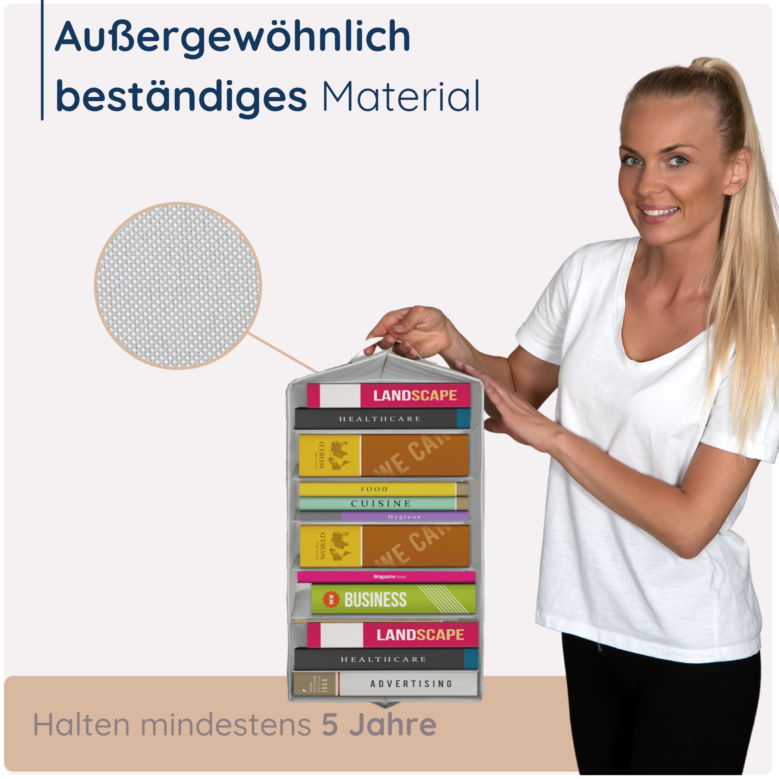 4CONVY Hosen Organizer Kleiderschrank XXL - Schrankorganizer - Schubladen Organizer - Aufbewahrungsboxen mit 7 Fächern - faltbares Ordnungssystem zur Aufbewahrung im Kleiderschrank - 4 Stück