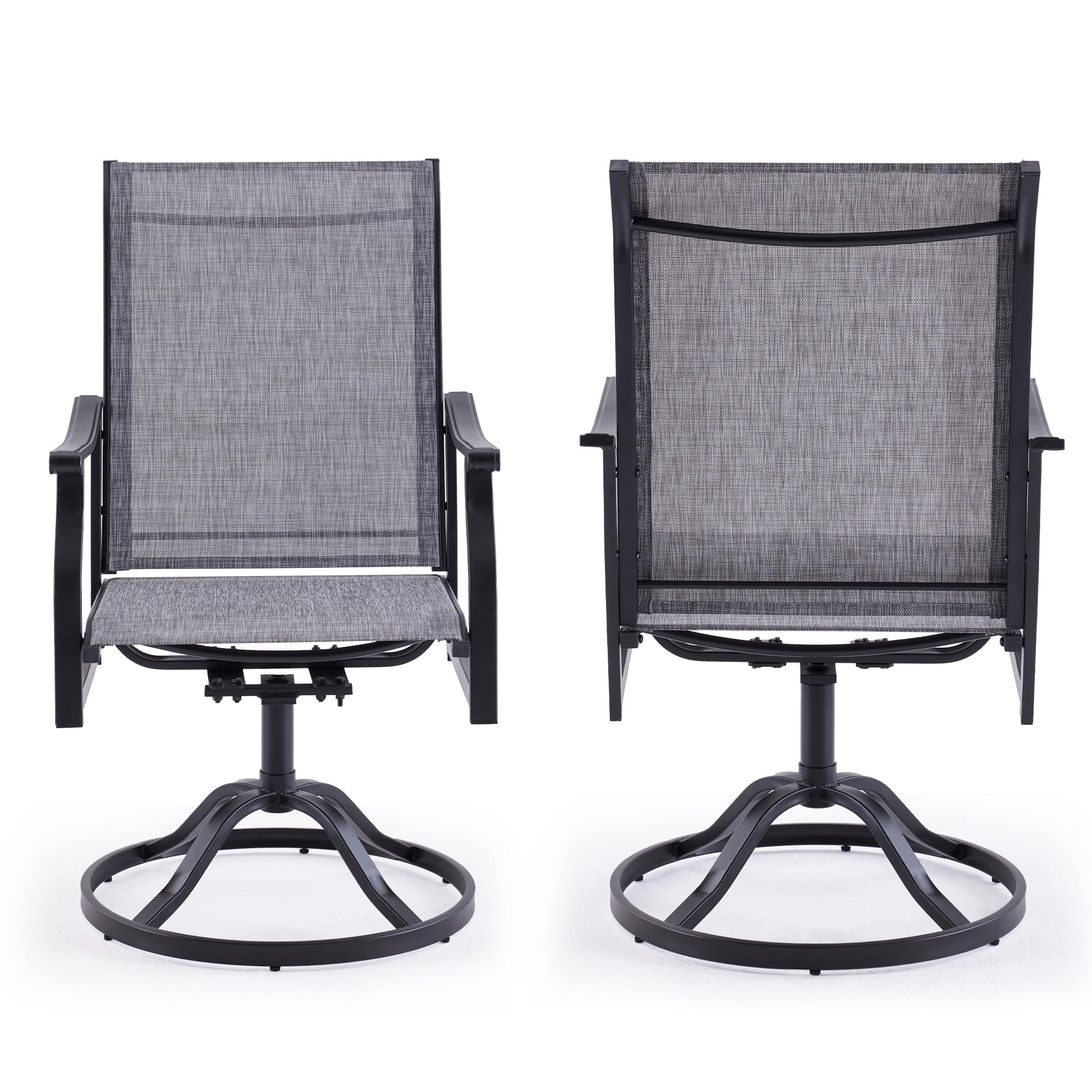 PASBAS Patio Swivel Chairs Set of 2, Outdoor Dining Chairs with Textilene, Swivel & Rocker Metal Outdoor Patio Dining Chair All-Weather for Backyard,