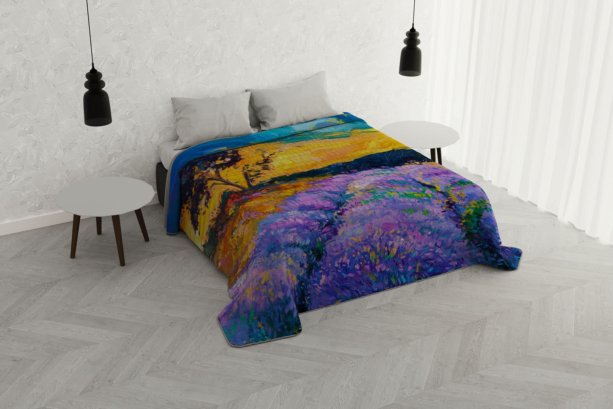 Trapuntino Estivo SOGNI D’AUTORE In Microfibra - Stampa Digitale, Matrimoniale, Made In Italy