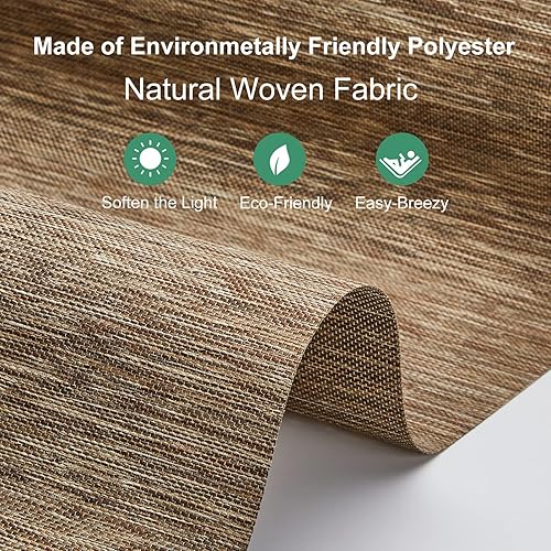 Miniatura 3 de Persianas enrollables sin cordones de tejido natural, persianas de ventana independientes para el hogar, persianas enrollables con filtro de luz