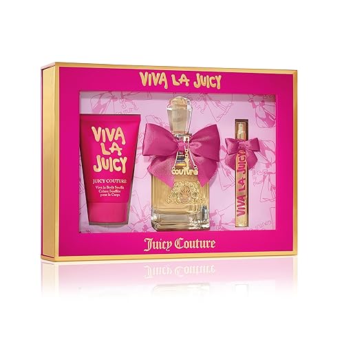 Juicy Couture, Viva La Juicy Eau De Parfume de 3 piezas, set de perfume para mujer, incluye perfume en aerosol EDP, mini perfume y loción corporal,