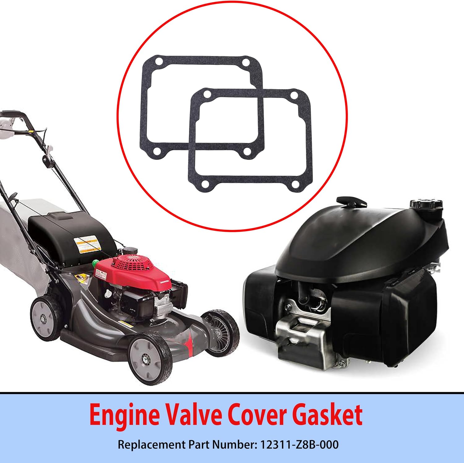 Replacement Valve Cover Gasket 12311-Z8B-000 Fits Honda GCV160 HRS216 HRX217 HRR216 Engine (Set of 2)