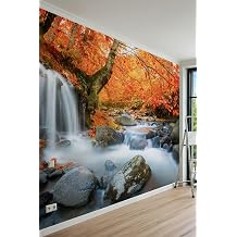 Sonbahar Orman   elale ve Do al Dere Manzaral  Tek Par a Tekstil Duvar Ka d , 100 x 100