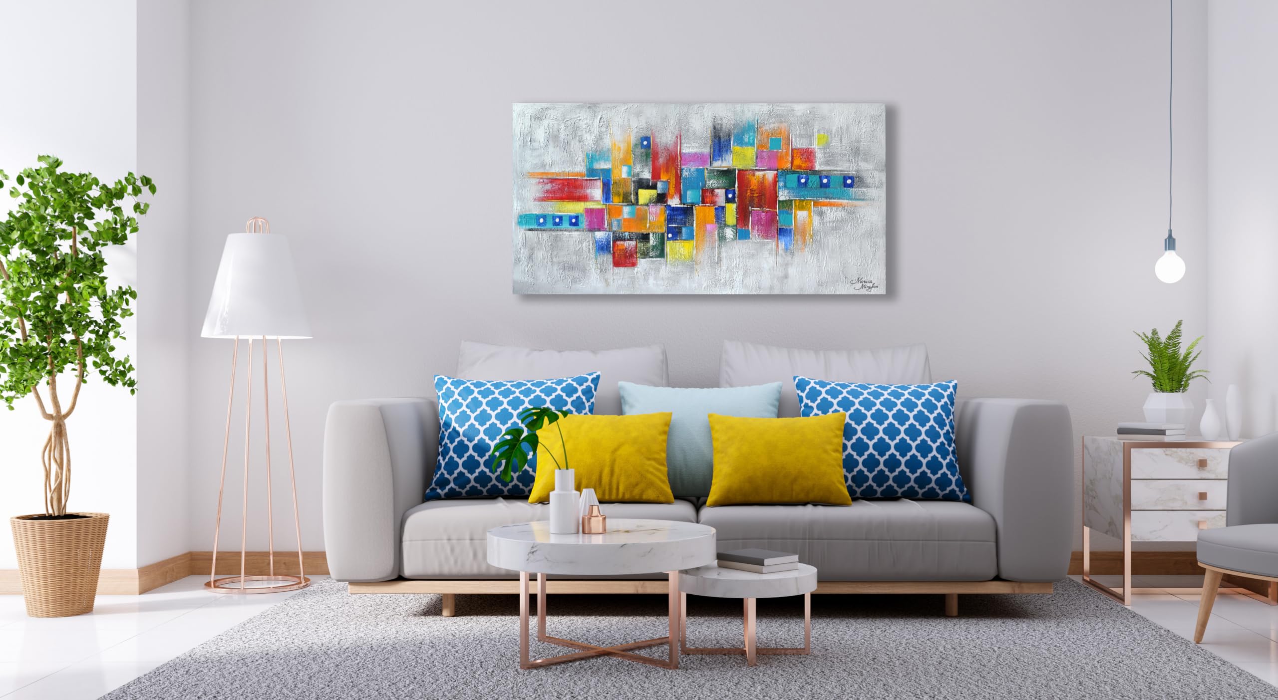 Monica Mirafiori I 100% HANDGEMALT I Gemälde ... in my mind 120x60cm | Gemälde Handgemalt | Acrylgemälde | Sehr Großes Acrylbild I Moderne Kunst I Kunstbilder