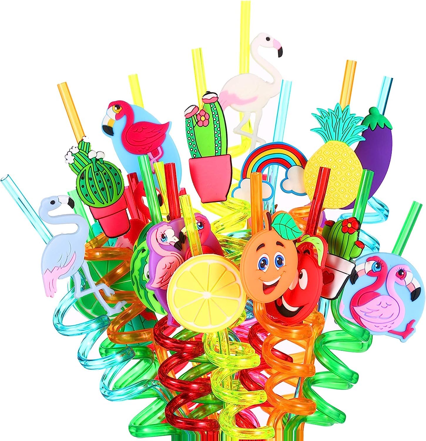 Imaashi Crazy Curly Reusable Party Straw Fun & Colorful Spiral Design for Festive Celebrations & Drinks for Birthday Favors & Party Supplies- Random Colors & Designs (Pack of 4) (B0C8ZLD2GB) Amazon Price History, Amazon Price Tracker