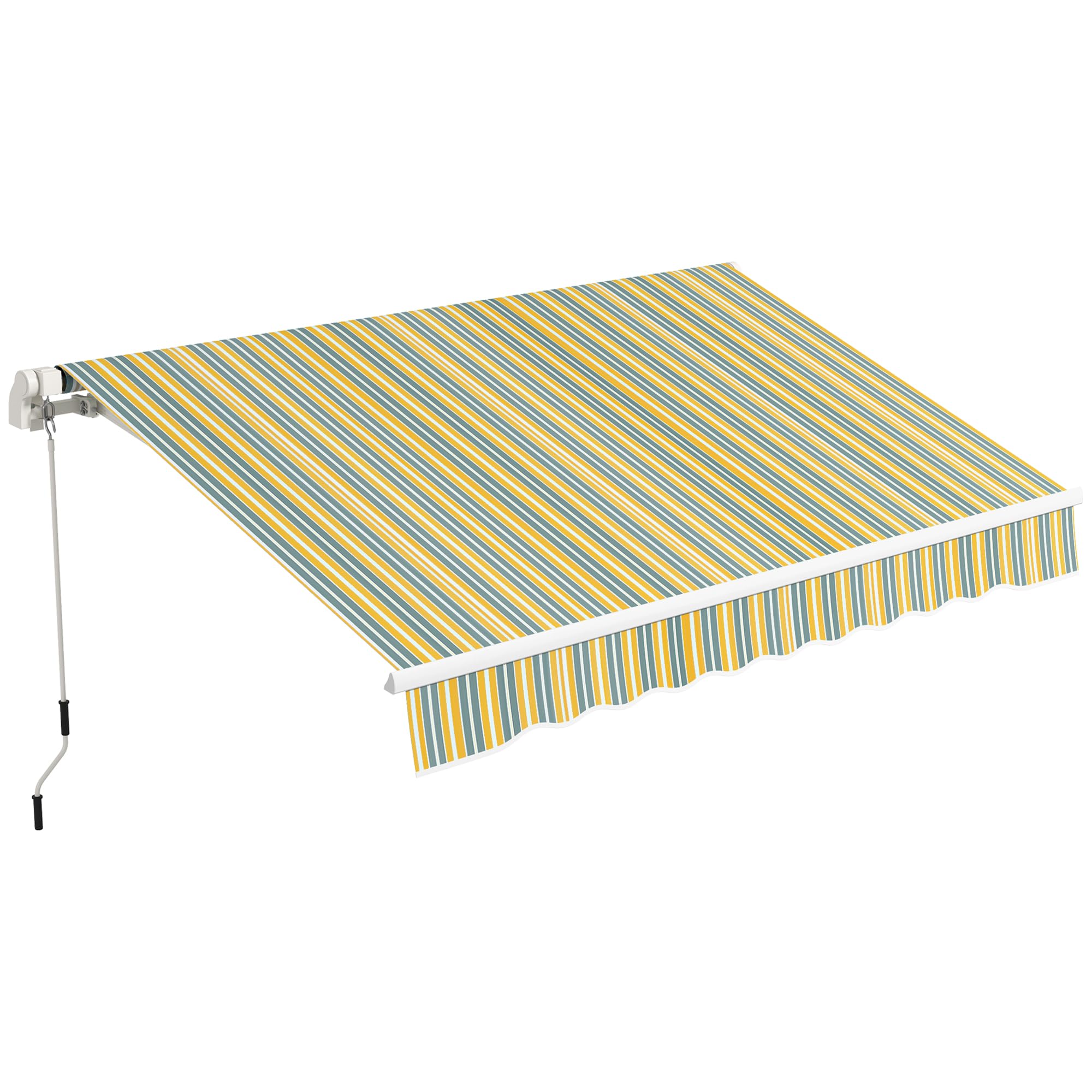 SUNNY★★ Outsunny 10' x 6.5' Manual Retractable Awning with LED
