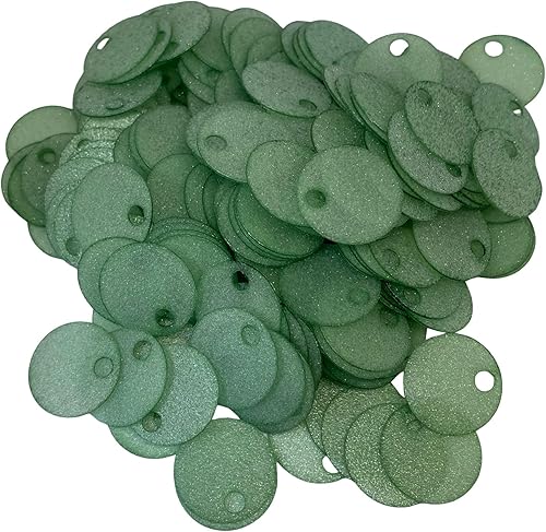 Miniatura 7 de Paillettes de lentejuelas redondas planas de 0.787 in, 285 piezas de 0.78 pulgadas, agujero de 0.78 pulgadas, surtido de lentejuelas acrílicas, 1,76