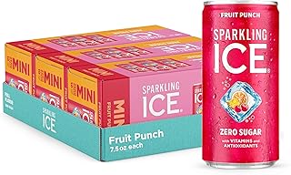 Sparkling Ice Fruit Punch Sparkling Water, with Antioxidants and Vitamins, Zero Sugar, 7.5 fl oz Cans (3/10 Pack)