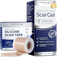 Advanced Silicone Scar Care Bundle 100% Silicone Scar Gel & Silicone Scar Tape Roll