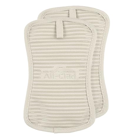 All-Clad Textiles Silicone Pot Holder, 2 Pack, Almond