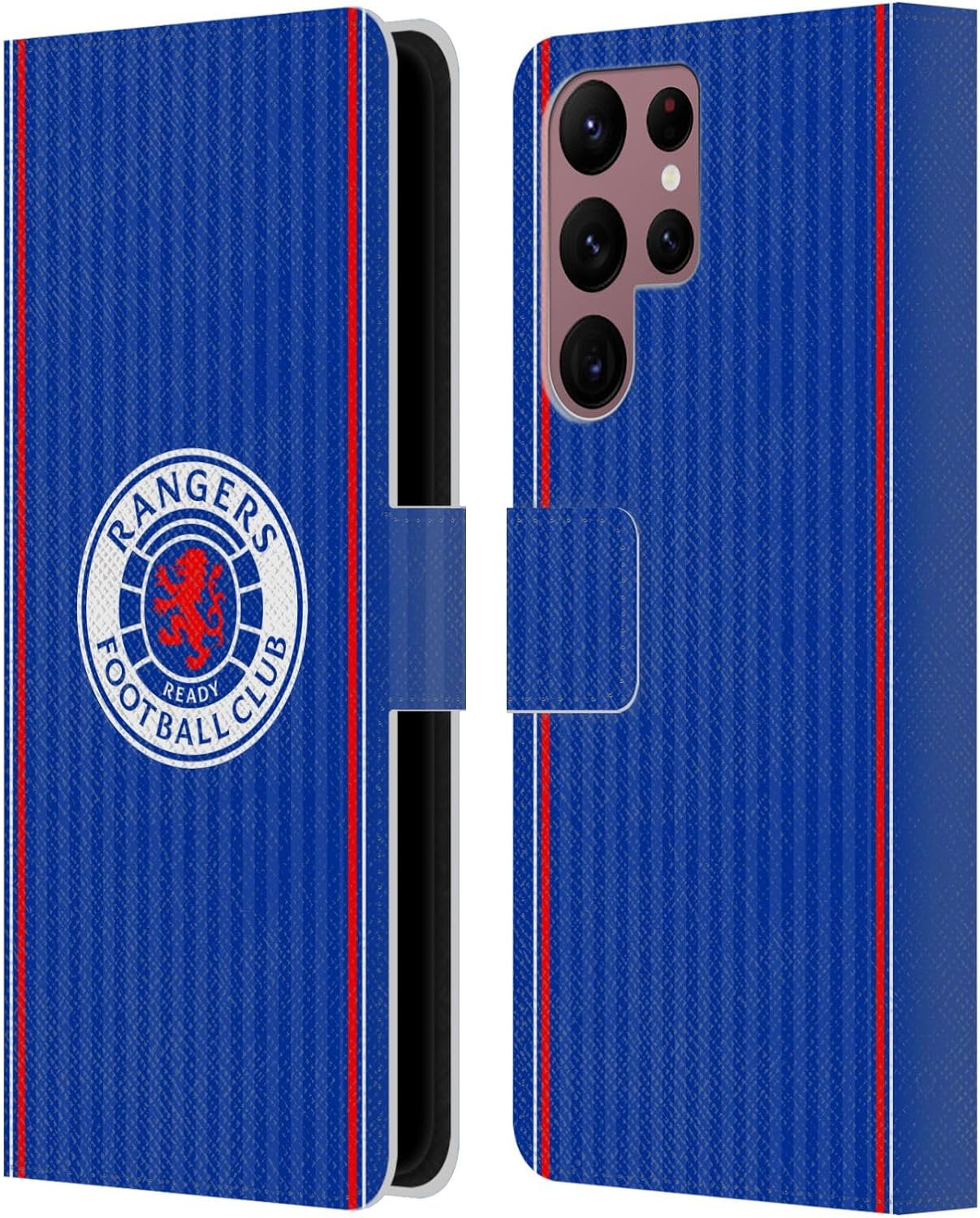 Head Case Designs Officially Licensed Rangers FC Home 2023/24 Kit Leather Wallet Case Compatible with Samsung Galaxy S22 Ultra 5G