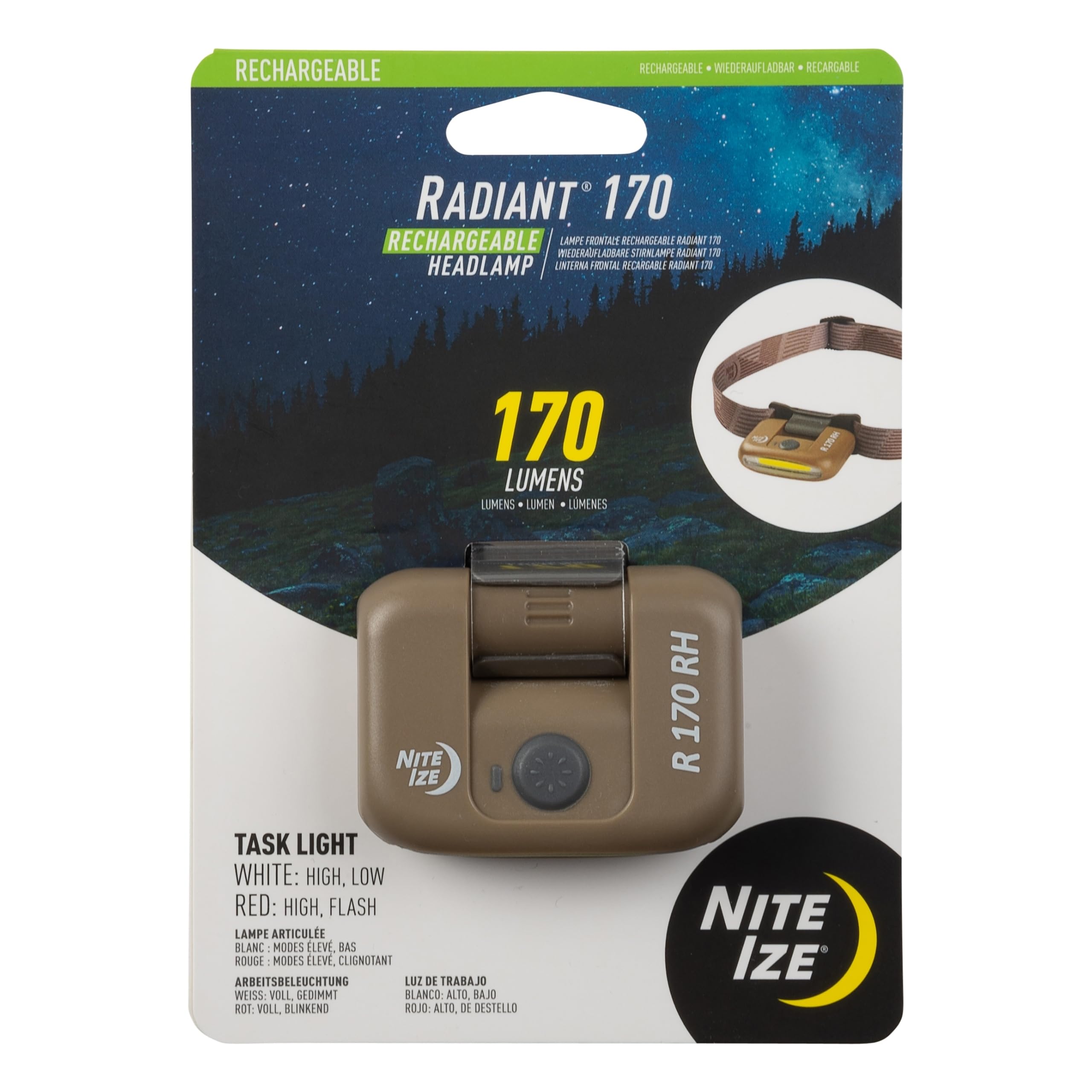 Amazon.com: Nite IZE Radiant 170 Rechargeable Headlamp - Durable
