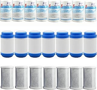 10er-Set 5''×2,5'' Universal-Ersatzkartuschen, Sediment, UDF, CTO, für Umkehrosmose und 3-stufige Wasserfiltersysteme(5 mikron)