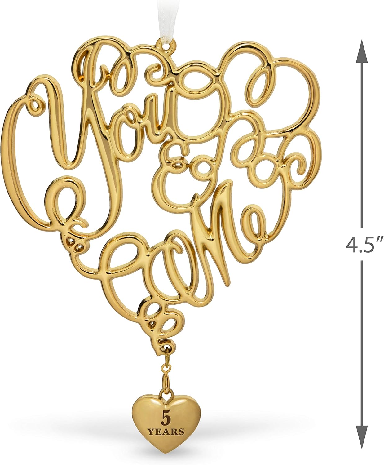 Hallmark Keepsake Christmas Ornament 2019 Our Our Anniversary, You and Me, Metal, - Image 5