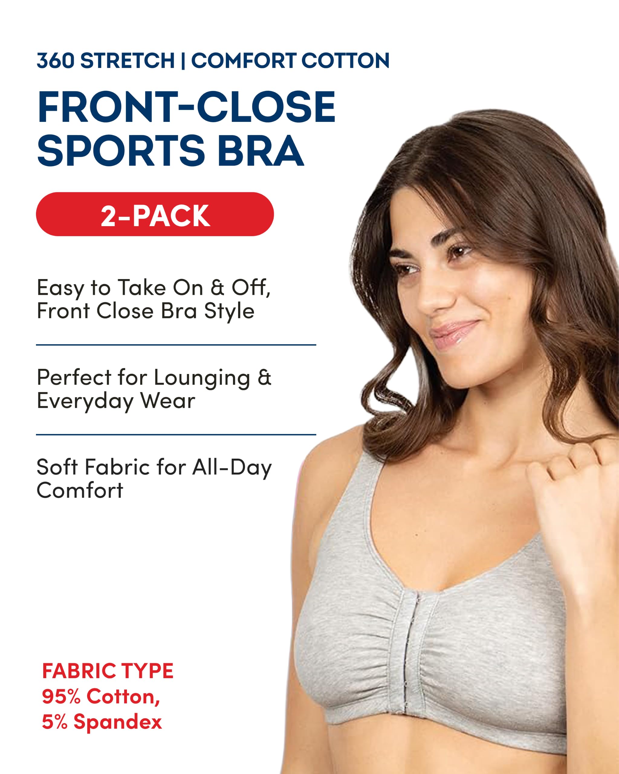 Fruit of the Loom Reggiseno Sportivo con Chiusura Lampo Reggiseno Sportivo Donna (Pacco da 1)