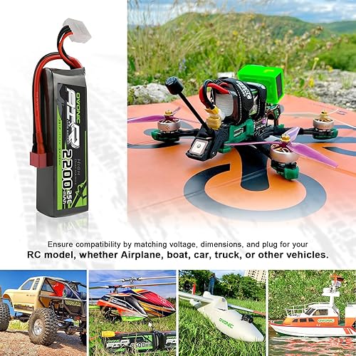 Miniatura 5 de OVONIC 3S Lipo Battery 25C 2200mAh 11.1V Lipo Batería con conector T estilo Dean para avión RC helicóptero, cuadricóptero RC coche, camión, barco (2
