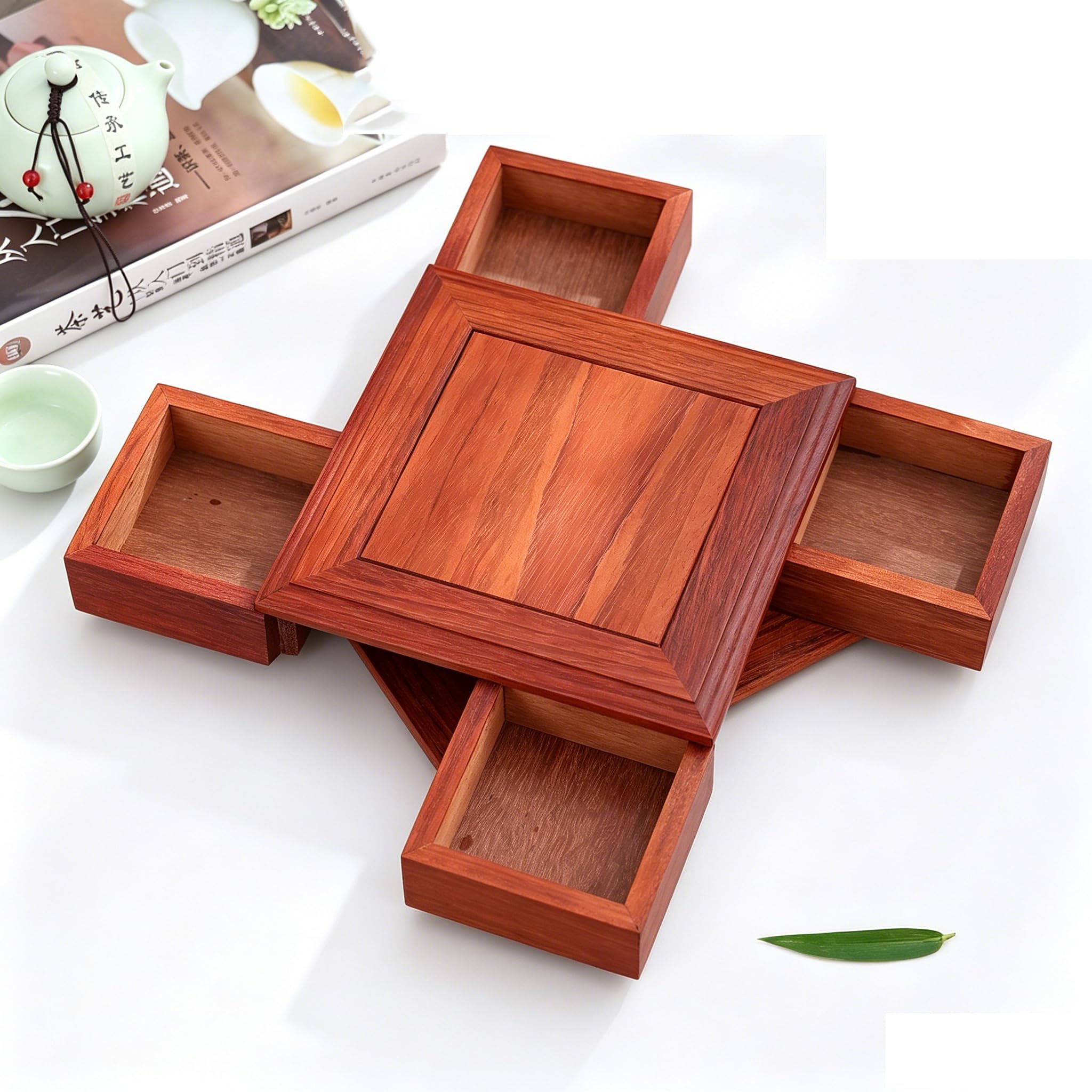 360° Drehbare Snackbox Aus Holz Für Trockenfrüchte, Nussbox, EIN Oder Zweilagig Erhältlich, Für Trockenfrüchte Und Nüsse, Mehrzweckbox Für Trockenfrüchte, Tee, Single Layer 20x20x6cm
