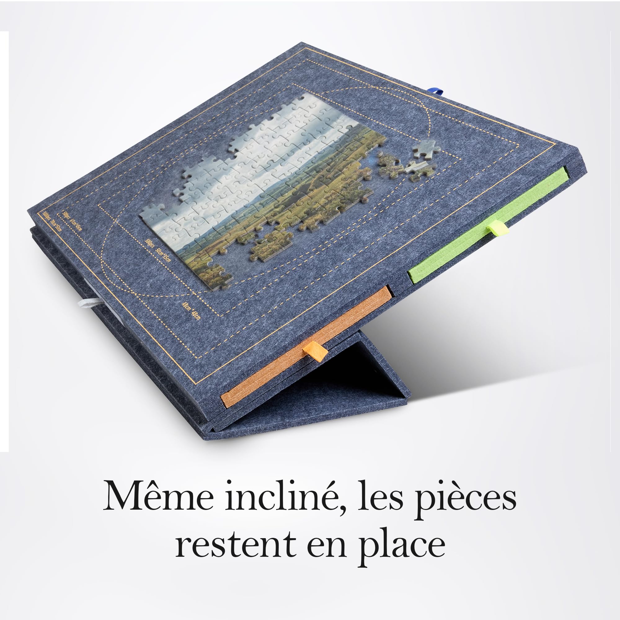 Plateau Puzzle Inclinable pour Adultes – Table Puzzle avec 6 Tiroirs de Tri, Repères 500/1000 pièces, Surface en Feutre Stable