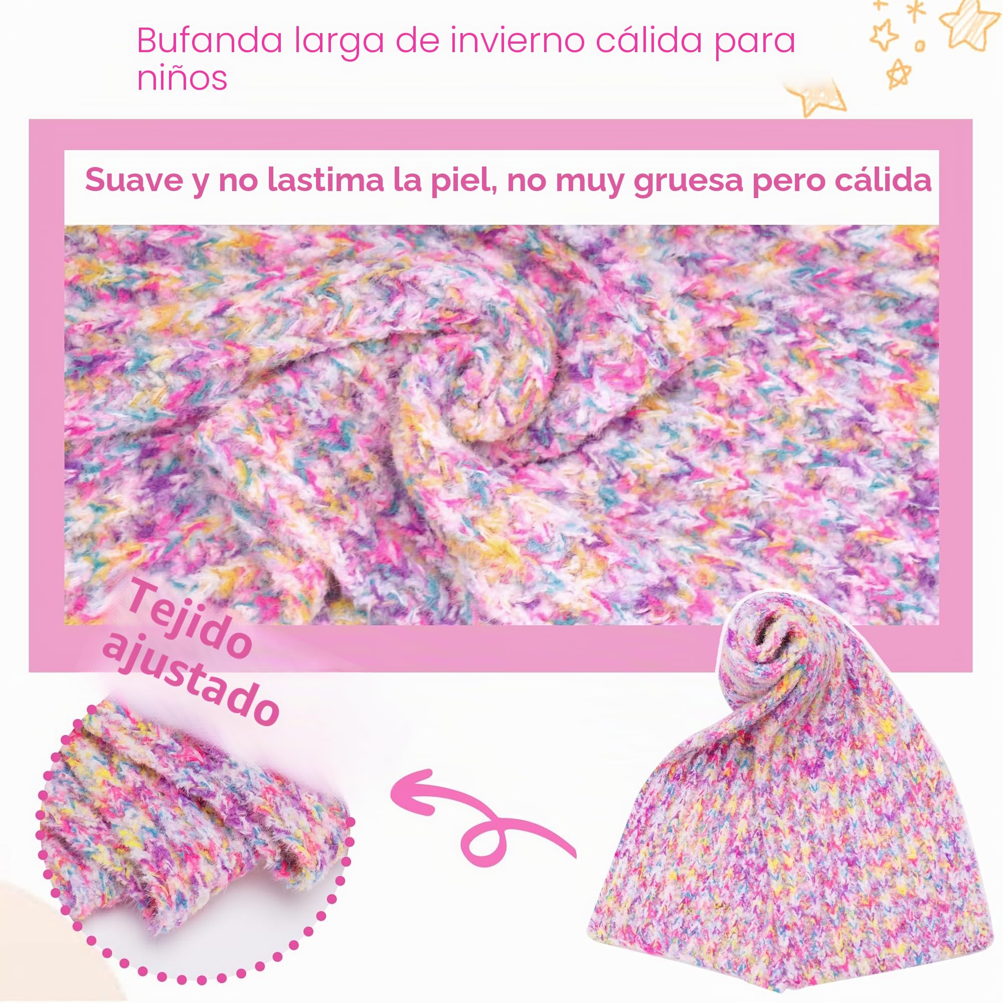 Niños Invierno Gorro Pompon Guantes Bufanda Conjunto Manoplas con Forro Polar Regalo Bebe para 0-8 Años Niña Niño
