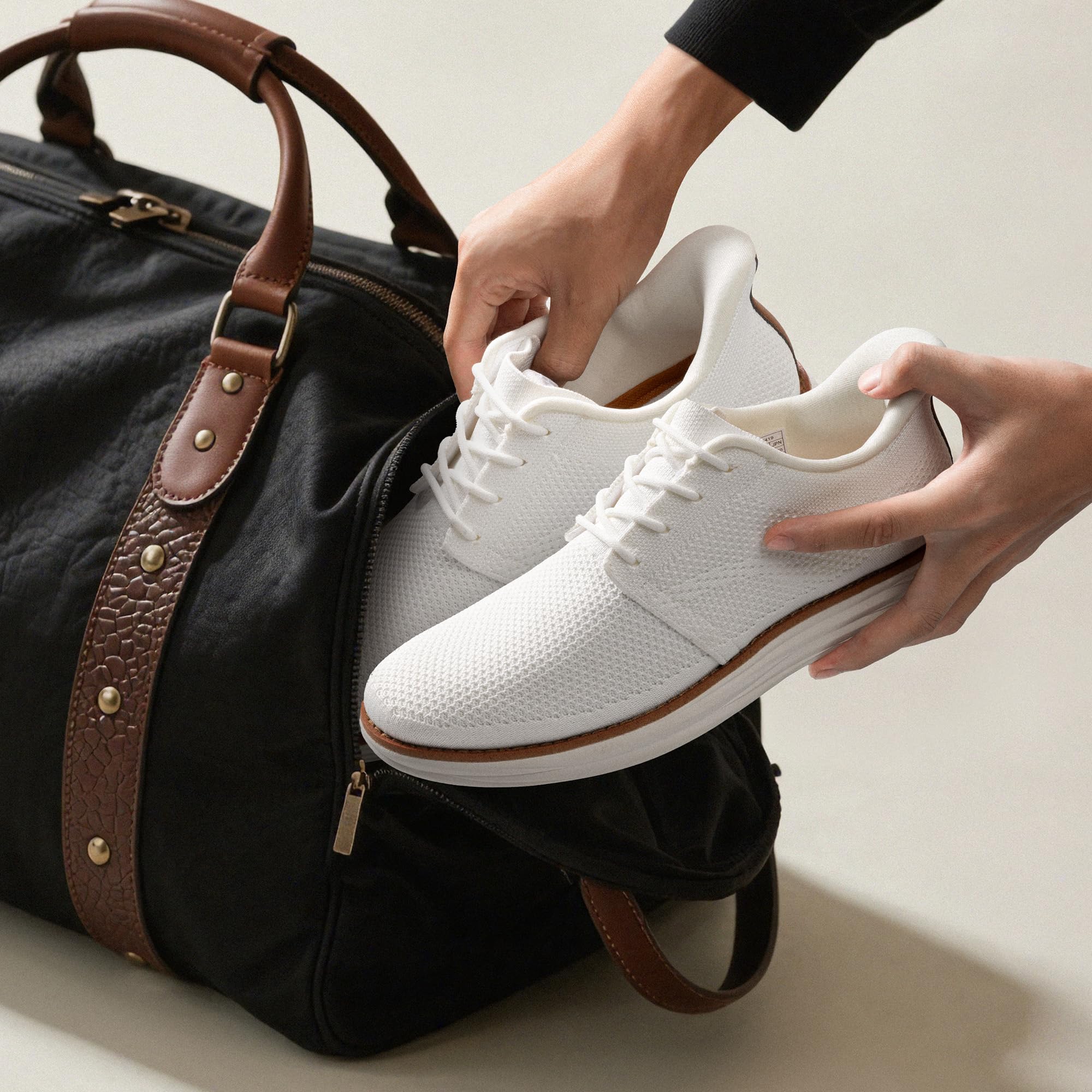 Bruno Marc Chaussures habillées décontractées à enfiler mains libres pour homme - En maille - Respirantes, légères et confortables