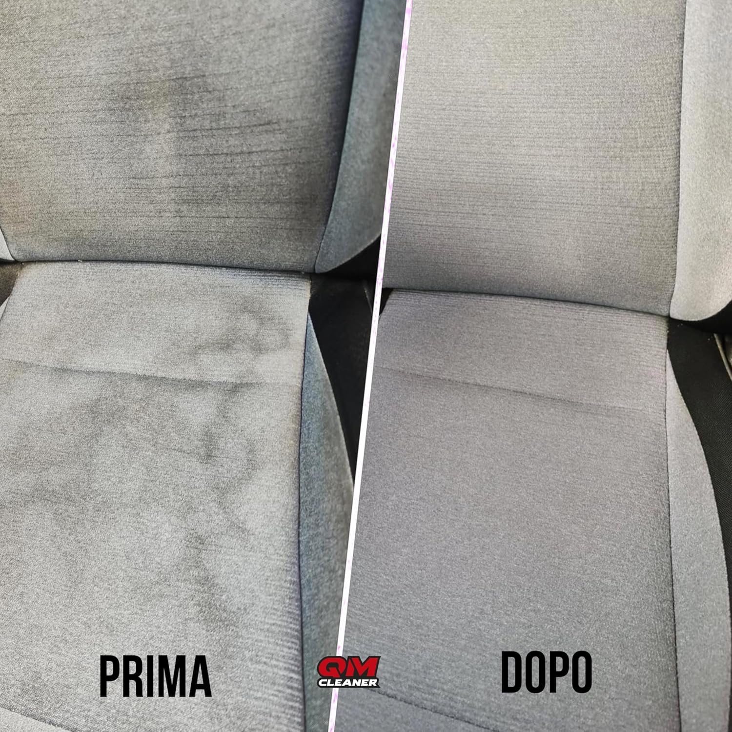 QM Cleaner Kit detergente Professionale per tappezzeria per Pulire i sedili dell'auto | per tappeti, tappezzerie, Moquette... | Kit 1Litro + Microfibre + Spazzola Premium