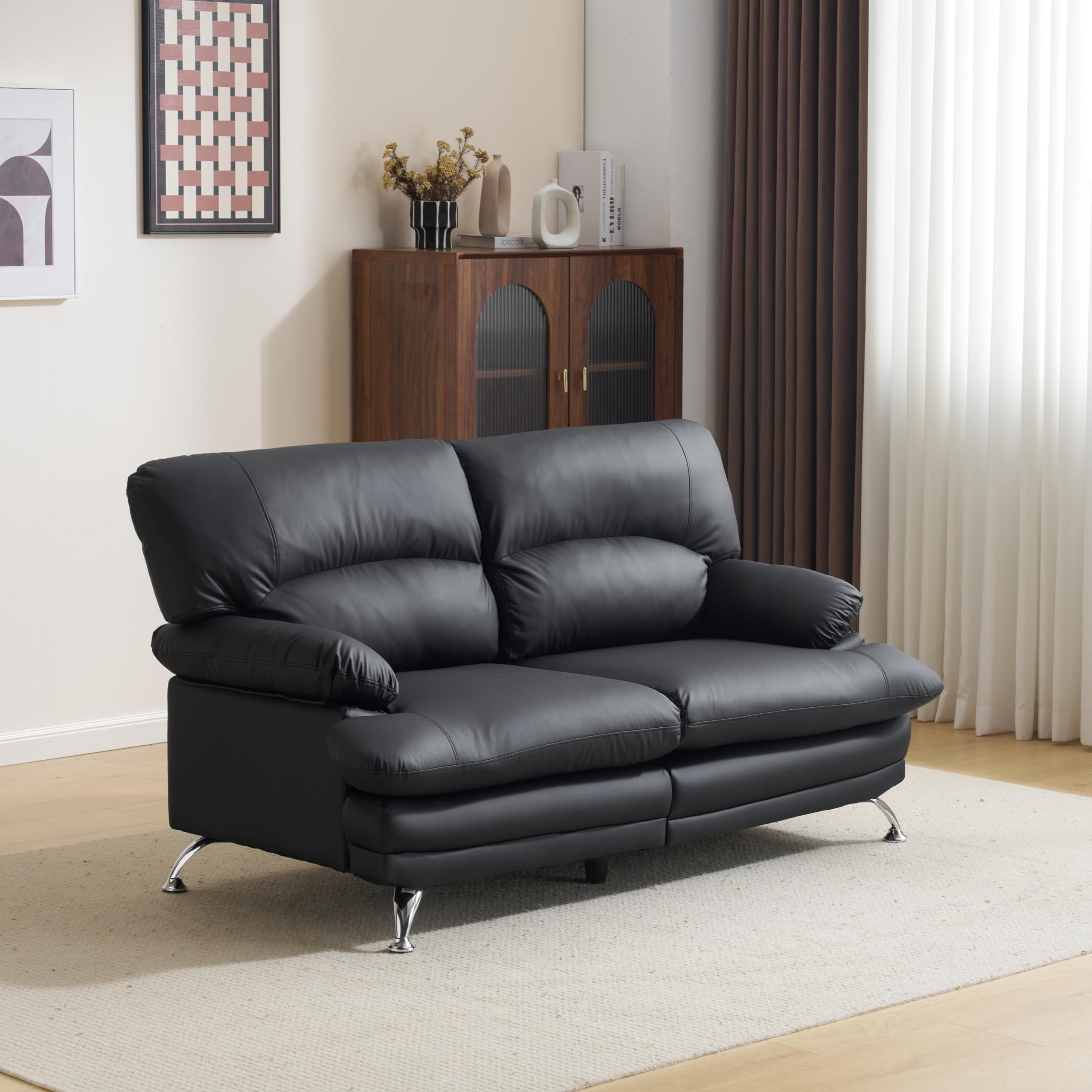 Amazon｜SCHGKOY ソファ 2人掛け ソファセット 幅155cm PUレザーソファ