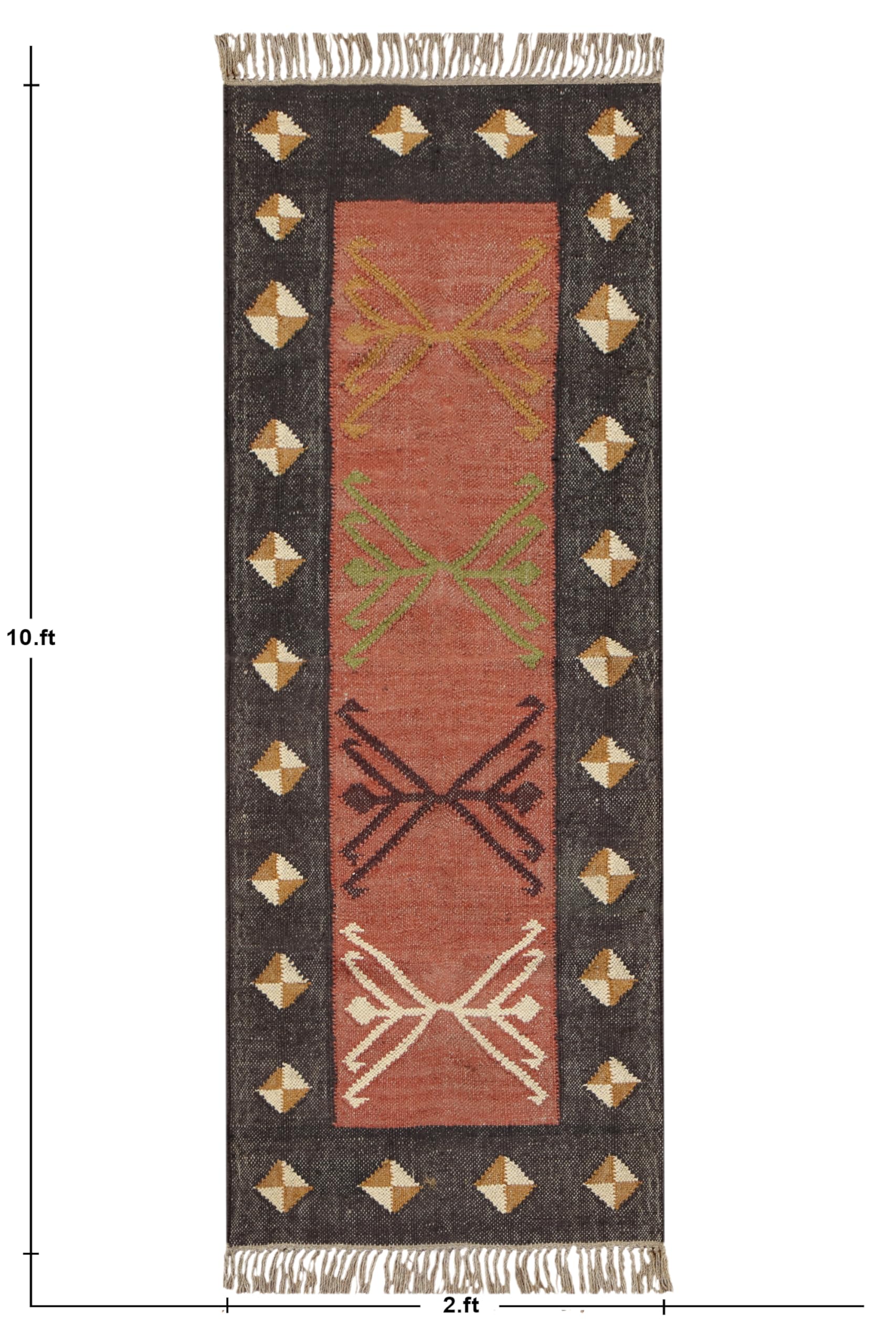 Tappeto Kilim reversibile, 5 x 20 cm, in lana e iuta, tessuto a mano, per interni ed esterni, ad alto traffico, per camera da letto, comodino, cucina, corridoio