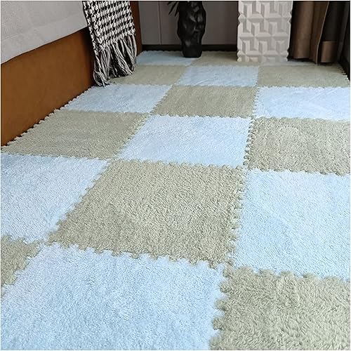 10 tapetes de espuma de rompecabezas de felpa, entrelazados, suaves y antideslizantes, tapete de espuma para gimnasio en casa, 12 x 12 pulgadas1 x 1
