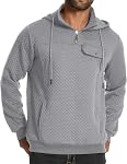 MLANM Sweat-shirt à manches longues avec poche pour hommes à capuche