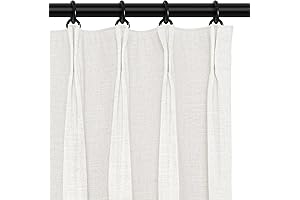 INOVADAY Pinch Pleated French Door Curtains 84 Inch - 100% Blackout