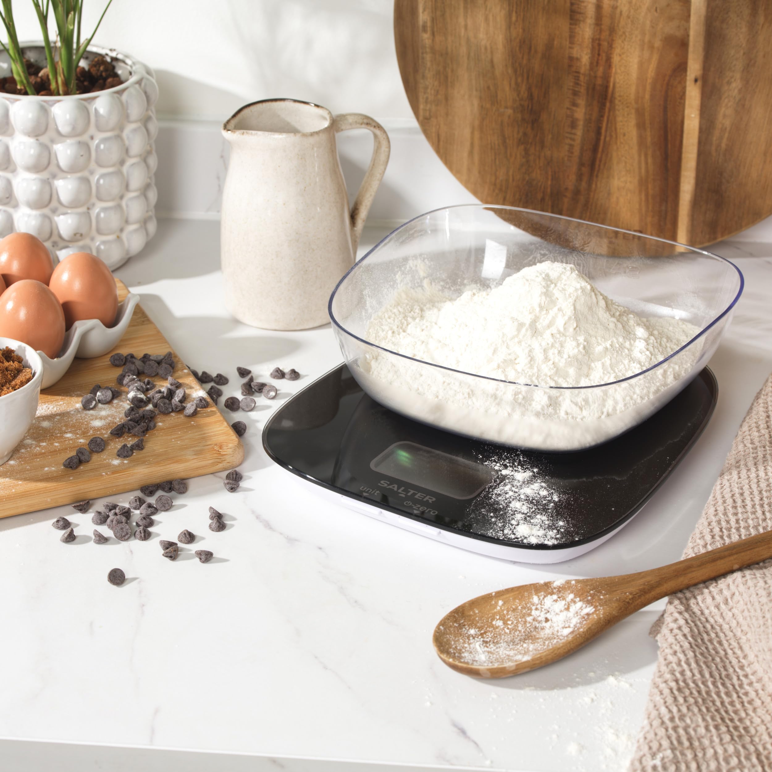 Salter cyfrowa waga kuchenna o dużej pojemności z miską 1,5 l, 20 kg