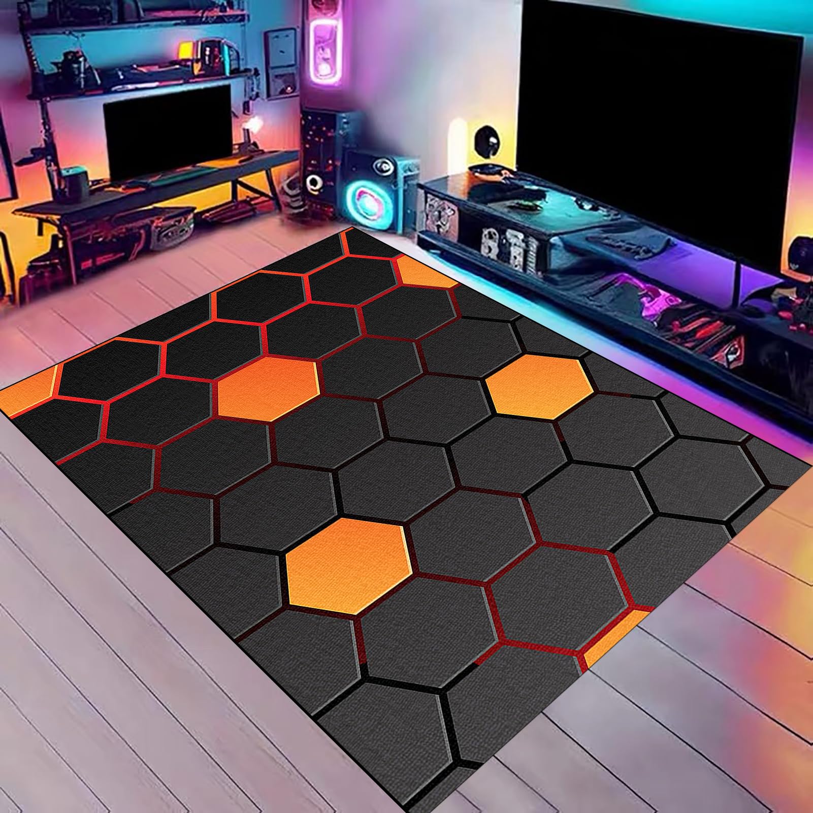 Schreibtischstuhl Unterlage, Gaming Bodenmatte für Rollstühle, Bodenschutzmatte Bürostuhl, Gaming Stuhl Unterlage, Teppich Unterlage-Kratzfest, Mehrzweck-Stuhlteppich für zu Hause 90 x 120 cm
