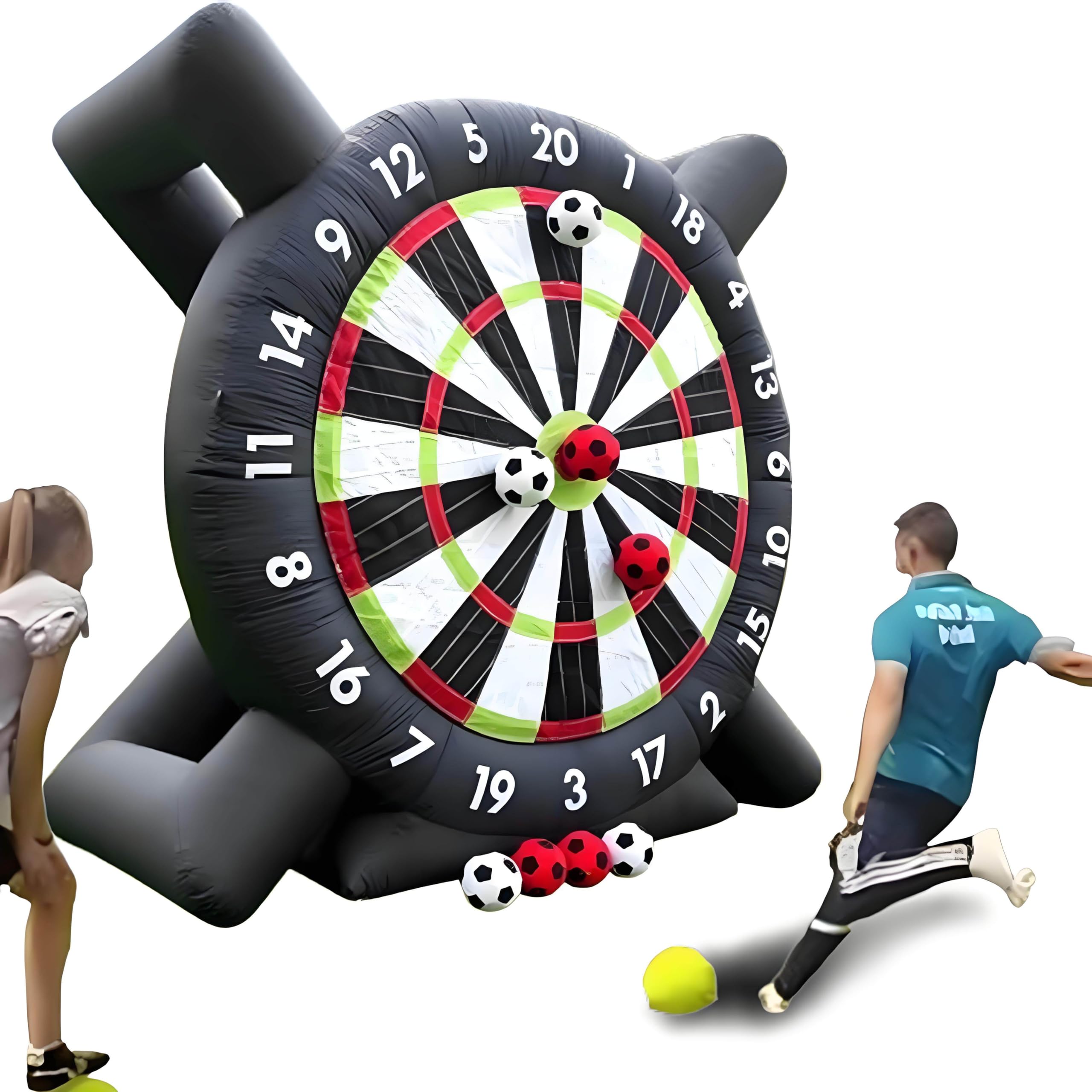 Juego de diana inflable de fútbol, tablero gigante de fútbol al aire libre con soplador y 8 pelotas para fiestas en el patio trasero
