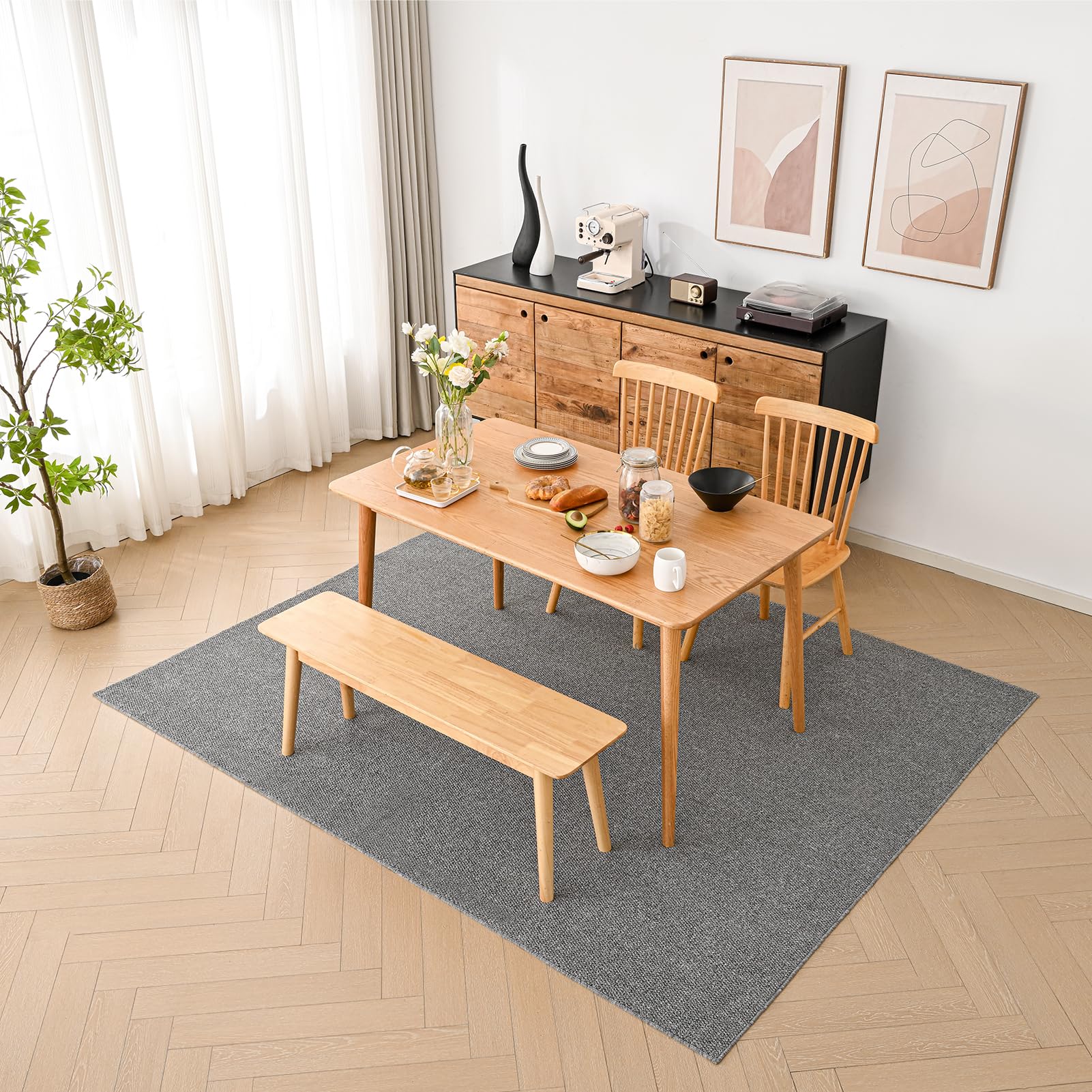 Amazon | FLIIRITAIA カーペット グレー 120×160cm 約1畳 リネン風素材