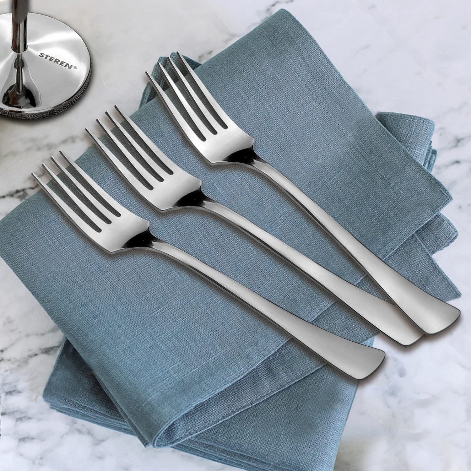 Steren Impex | Stainless Steel Dinner Fork - Arcade, 12 Pieces 4