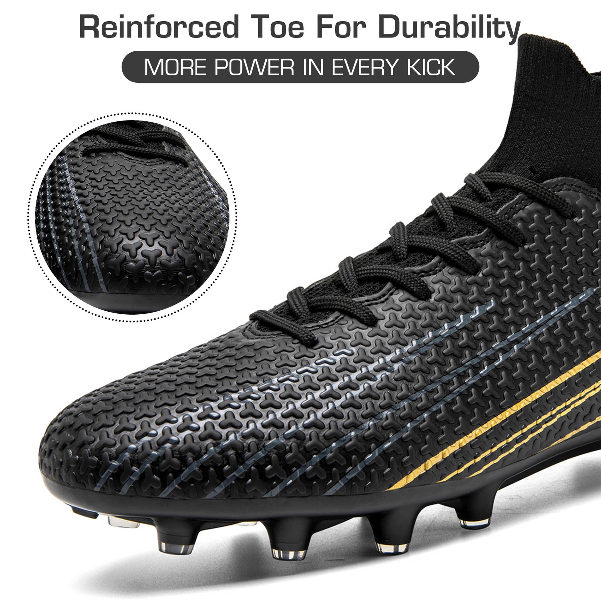 DimaiGlobal Herren Fußballschuhe mit Stollen Fussballschuhe Socken High-Top Damen Kunstrasen Naturrasen Kickschuhe Jugendliche Nockenschuhe Stollenschuhe​ Trainingsschuhe
