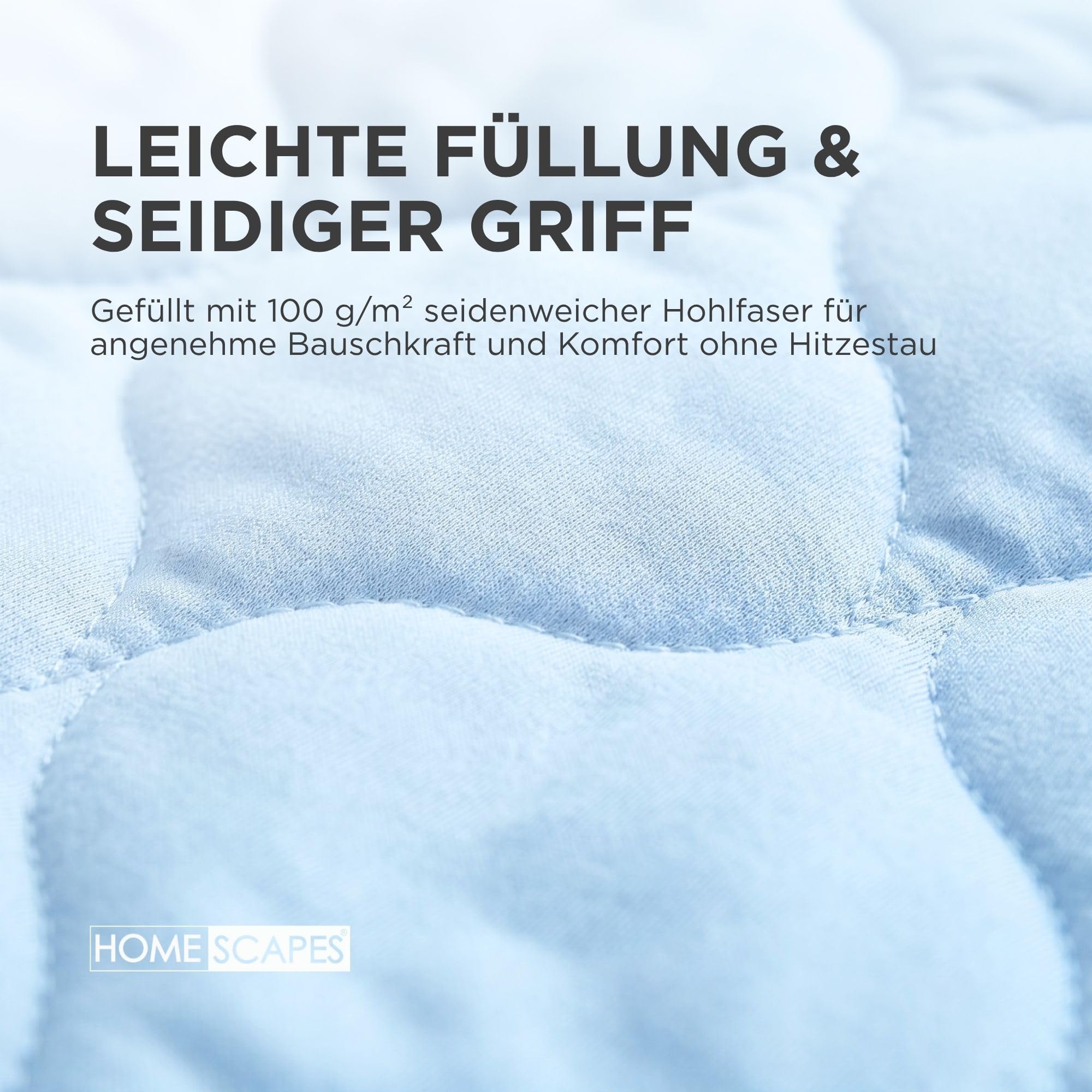 Homescapes Kühldecke Bett – leichte Bettdecke ohne Bezug 135x200 cm – bezuglose waschbare Bettdecke Sommer, Oeko-TEX