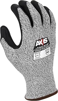 Radians RWG555 Axis Cut Protection Level A4 Foam Nitrile Dipped Workk Glove, X-Small, multi (RWG555XS)