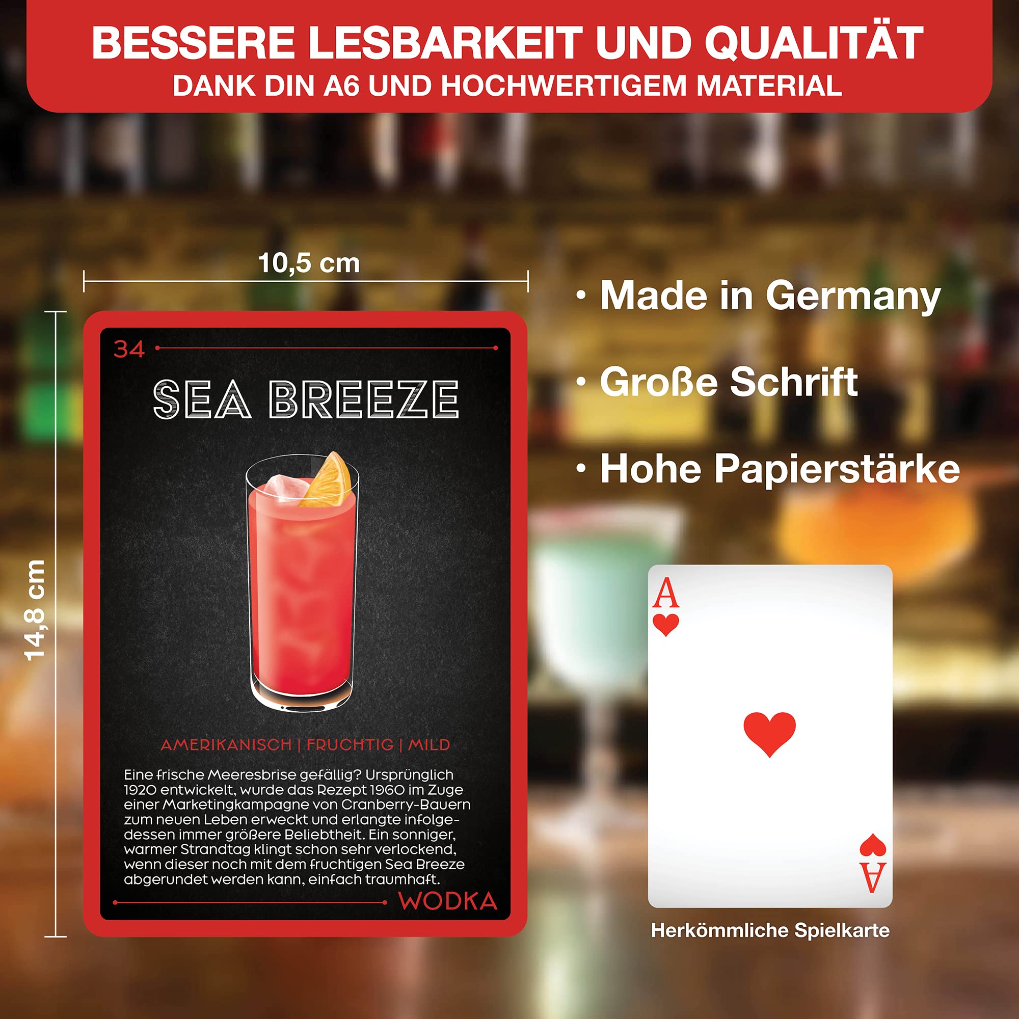 Cocktail Karten - 50 Rezepte im Set inkl. Erklärung und Videos - Bar Zubehör - Party Deko - Geschenkideen - Buch Rezepte