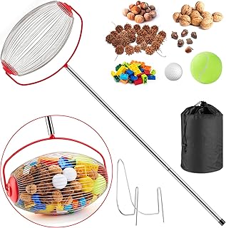 Yangbaga Large Nut Gatherer Rolling, Acorn Picker Upper Roller Adjustable Manual Tools Outdoor Picker Up Walnuts Pecans Apples and Ball 1'' to 3.5''