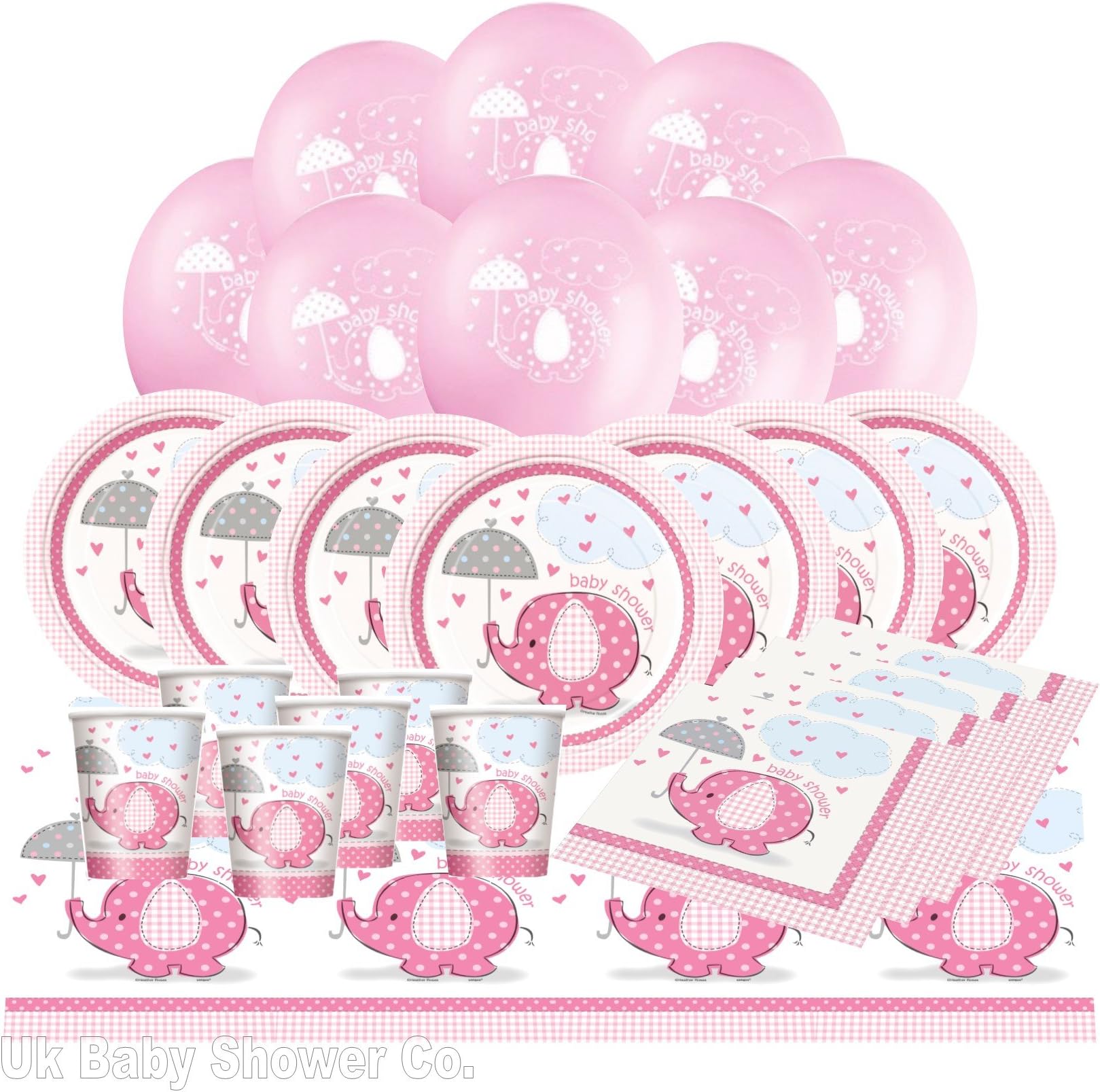 Baby Shower Essential Party Pack from Pink Umbrellephant Range (16 Guest)
